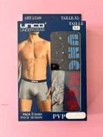 Boxer Herren, UNCO, Grösse XL  (2 Stück; grau und dunkelblau