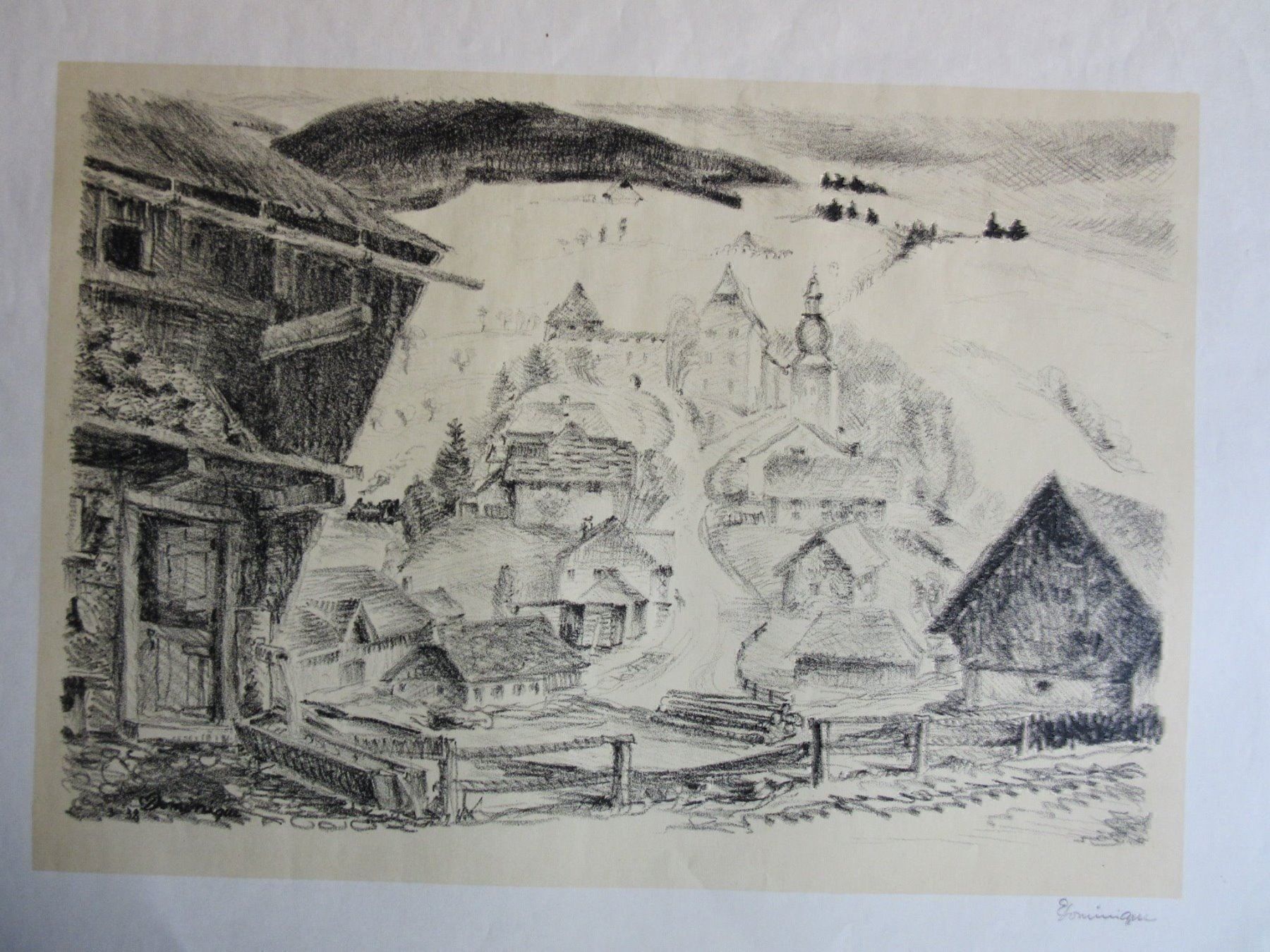 Grafica & Litografie: EMANUEL ROMENIQUE LITHOGRAPHIE SIGNIERT – Usato da Gersau venduto da grafik-kunst