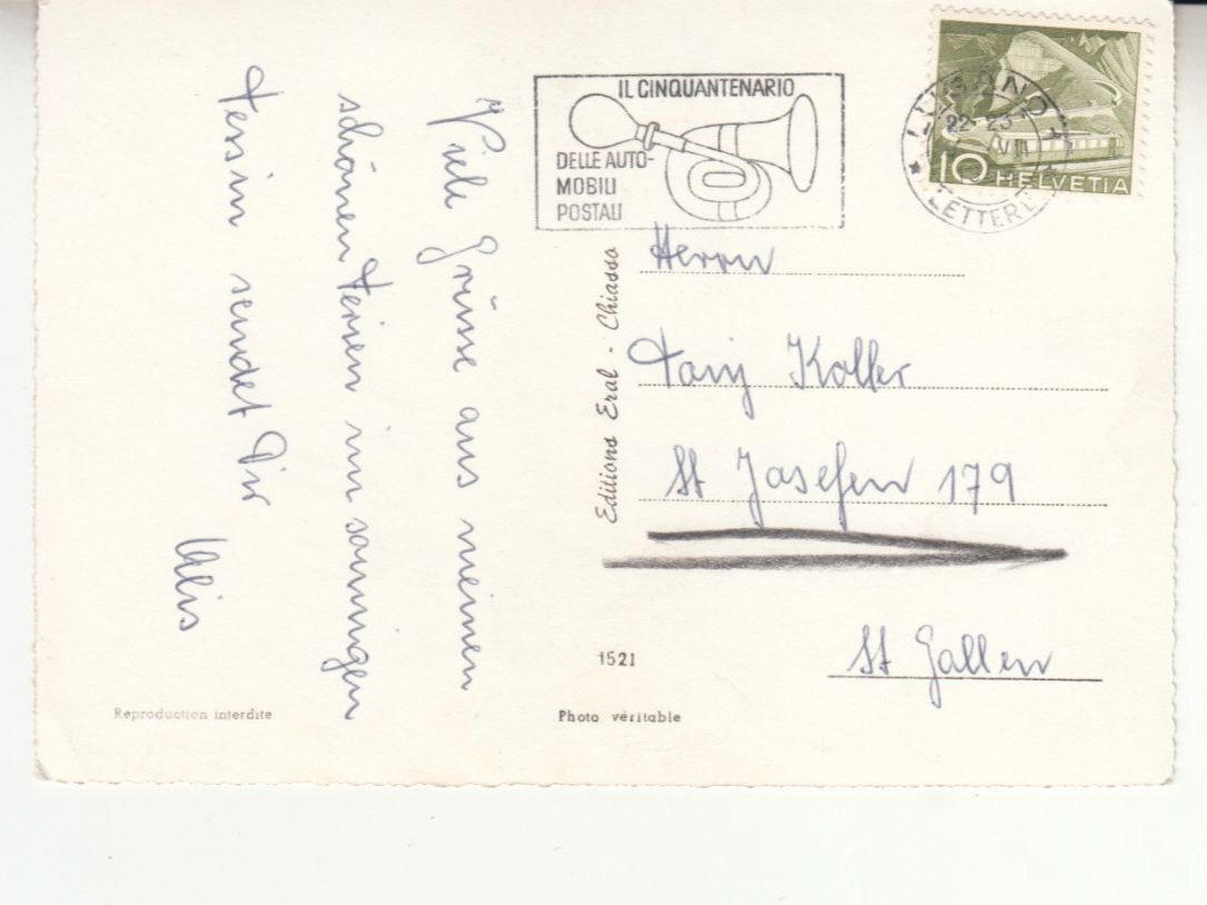 Cartes postales: Lugano 1956 – D'occasion à Bürglen TG par StampGraf 1