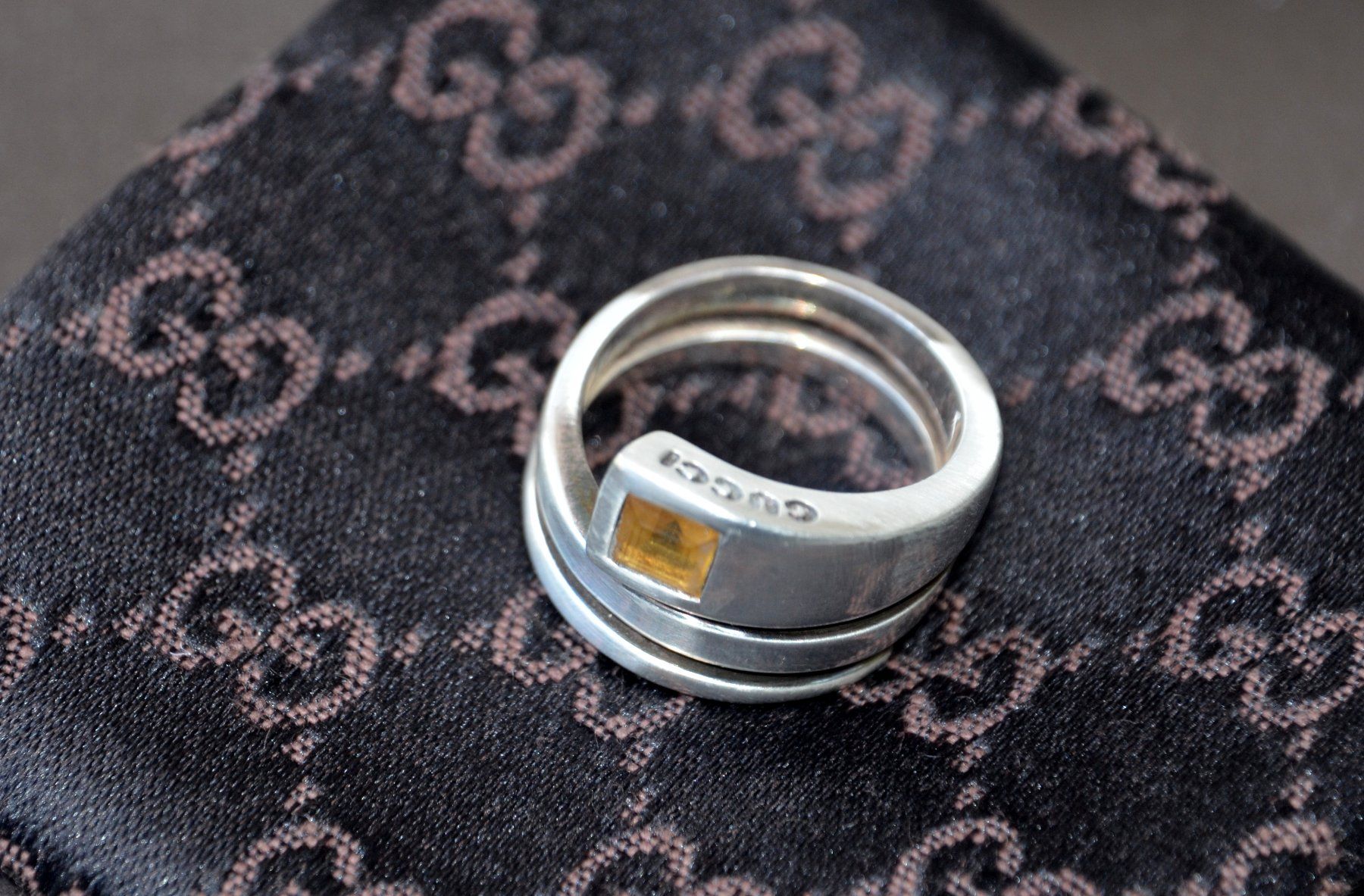 Gucci Anelli: Gucci Ring / Bague Silber/ Argent 925 Topas - topaze – Usato da Collonges venduto da Auganien 6