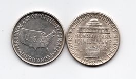 (1227) 2 x 1/2 Dollar Gedenkmünze, 1946 + 1952, stgl