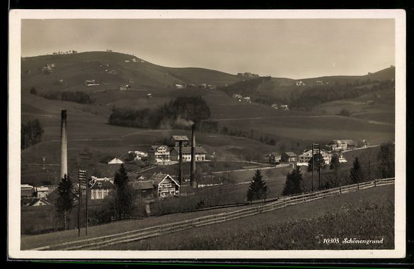 Cartes postales: Schönengrund, Dorf mit Fabrikschloten u – D'occasion à Berlin par bartko-reher