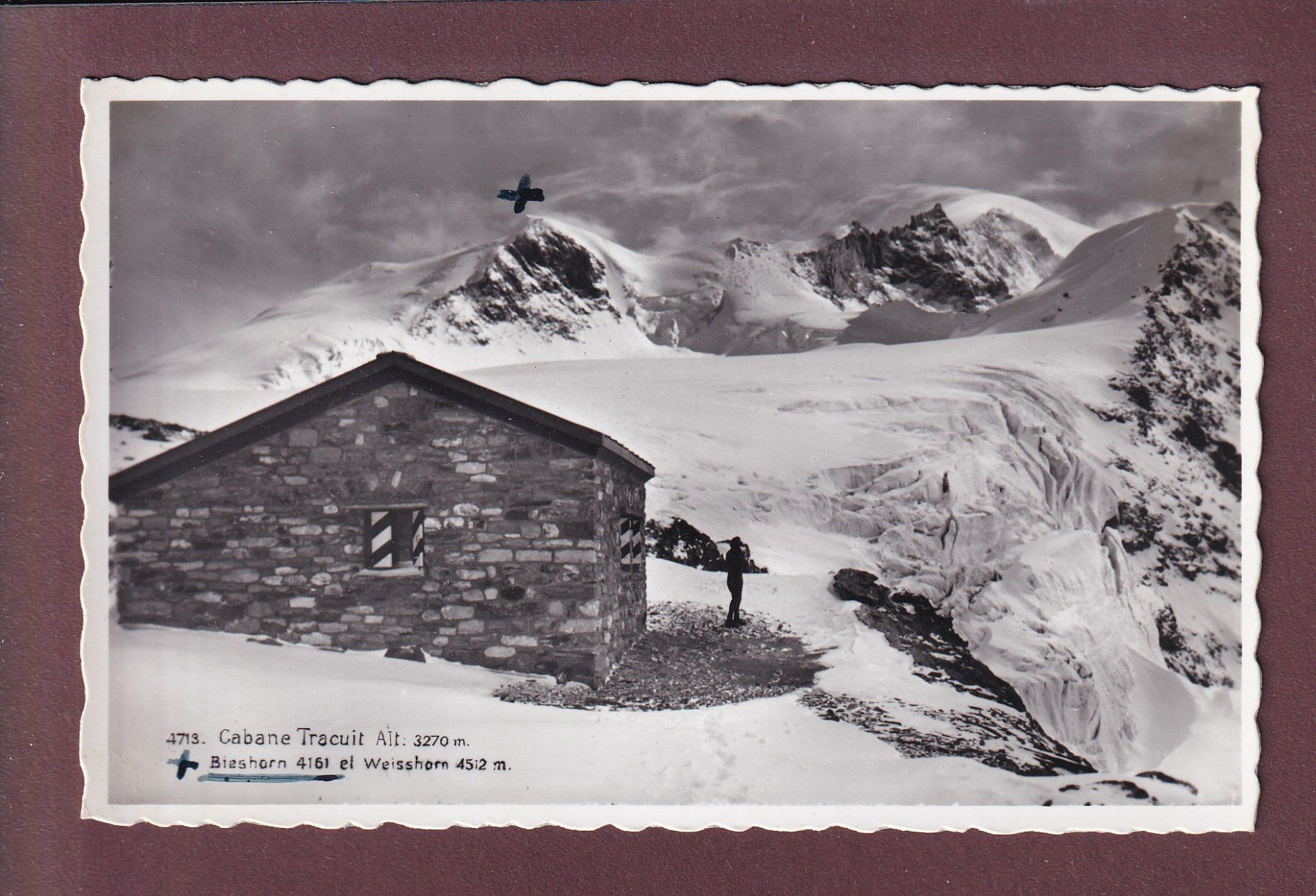 Cartoline postali: Cabane TRACUIT sur Zinal - 1942 – Usato da Pully venduto da nicecards