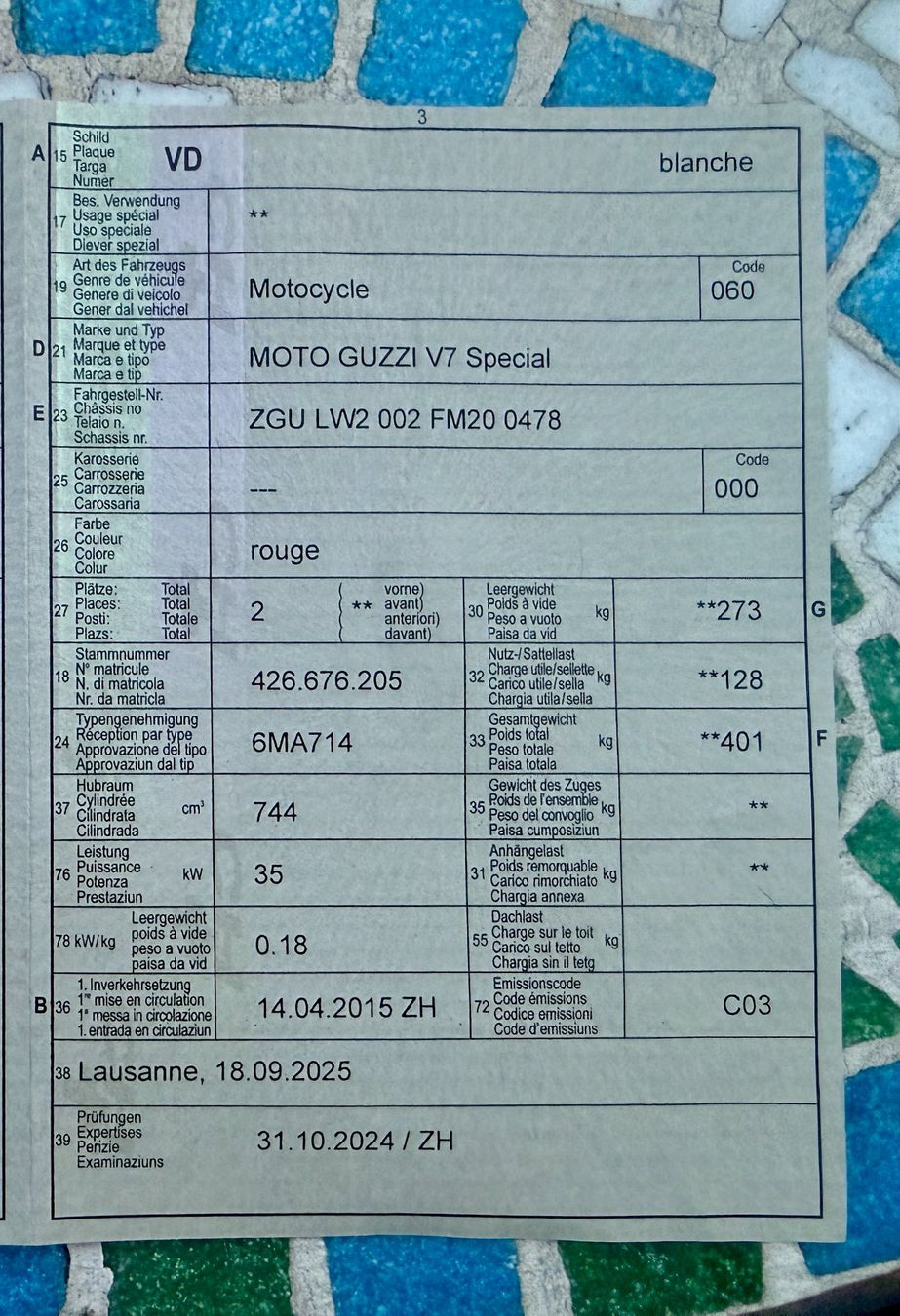 Moto Guzzi Route: moto guzzi V7 II special – D'occasion à lausanne par RudiNL 5