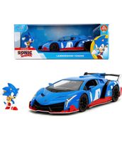 Sonic Lamborghini Veneno 1:24 + Sonic Figur / Fabrikneu