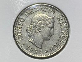 Schweiz 10 Rappen 1954  B in Münzrähmchen vzgl