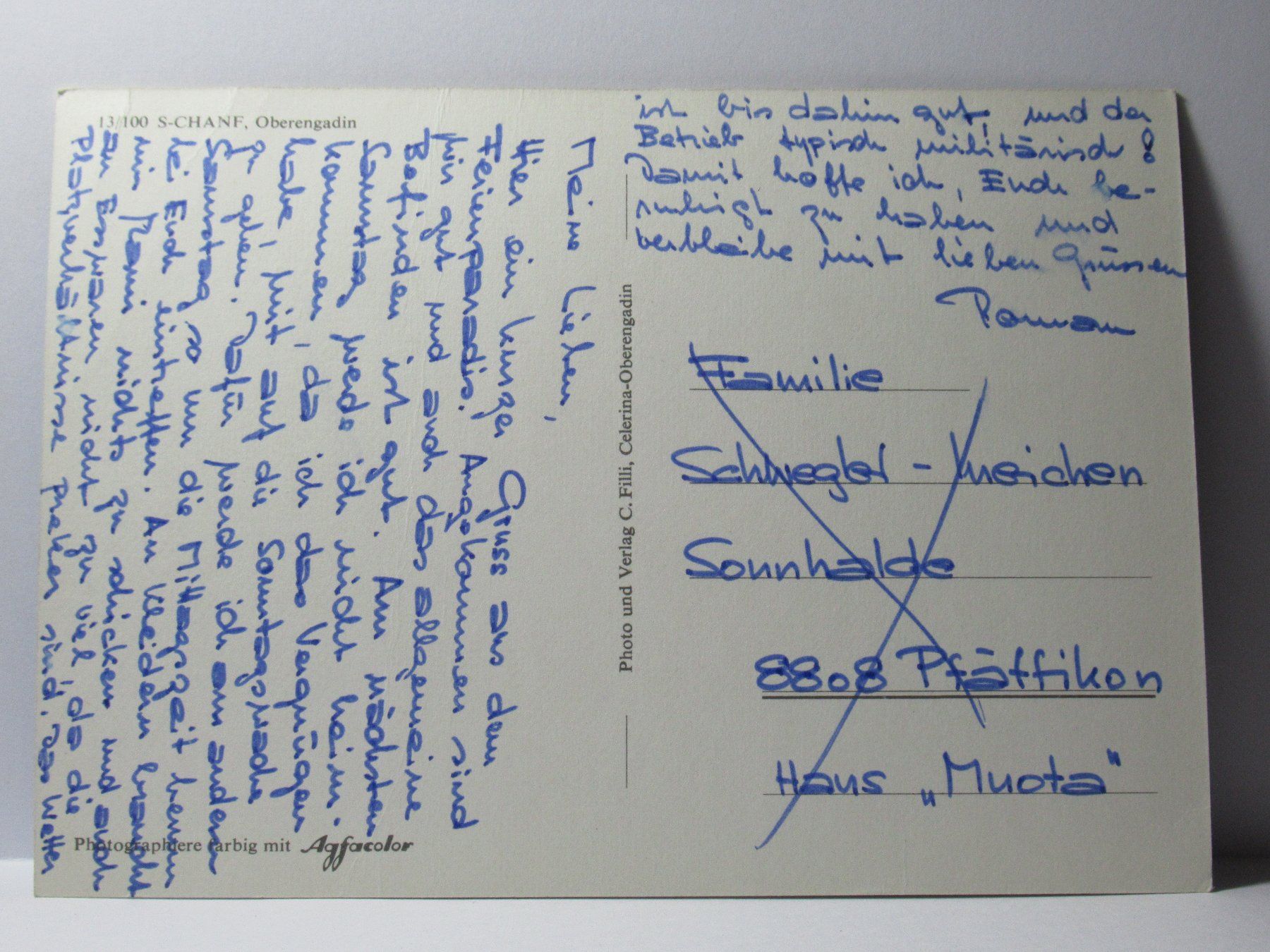 Cartoline postali: S - Chanf – Usato da Grenchen venduto da Bluemchen1900 1