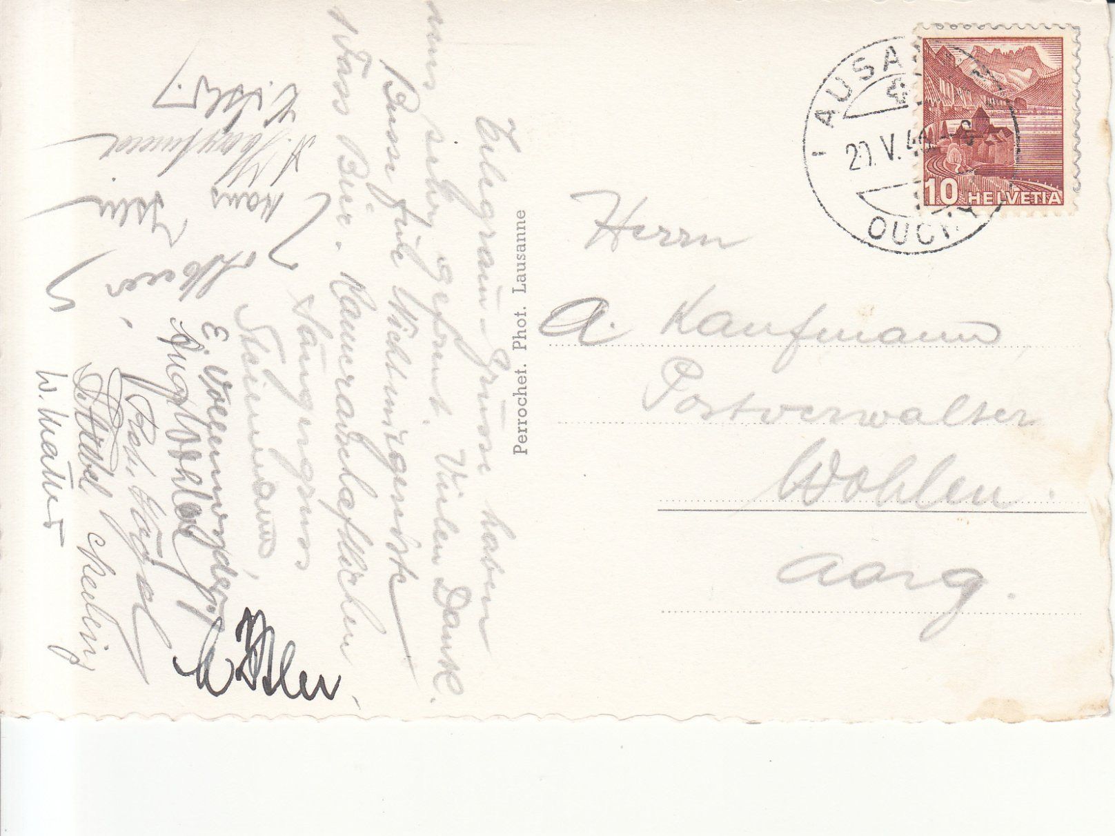Cartoline postali: Ouchy 1946 – Usato da Bürglen TG venduto da StampGraf 1