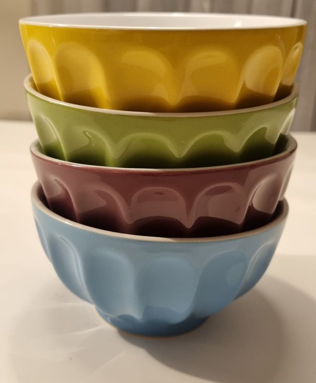 Bunte Müslischalen Im Boho-Design – 4er Set Aus Keramik, Mikrowellengeeignet & Spülmaschinenfest (16 Cm)