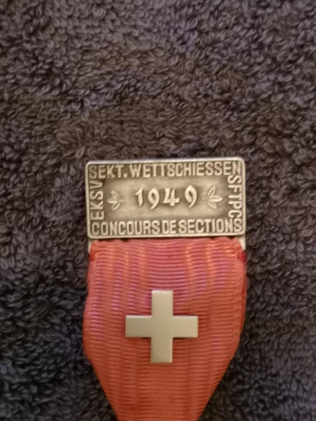 Medaglie: EKSV Sekt. Wettschiessen SFTPC 1949 mit Band – Usato da Goldau venduto da MacPad 2