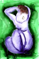 Aquarell: Violetter Akt