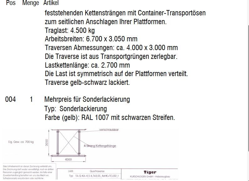 Tralicci: Lasttraverse gelb – Usato da Schötz venduto da Restposten_95 1