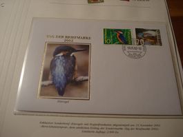 Brief Tag der Briegmarke 2002, 2 verschiedene Eisvögel