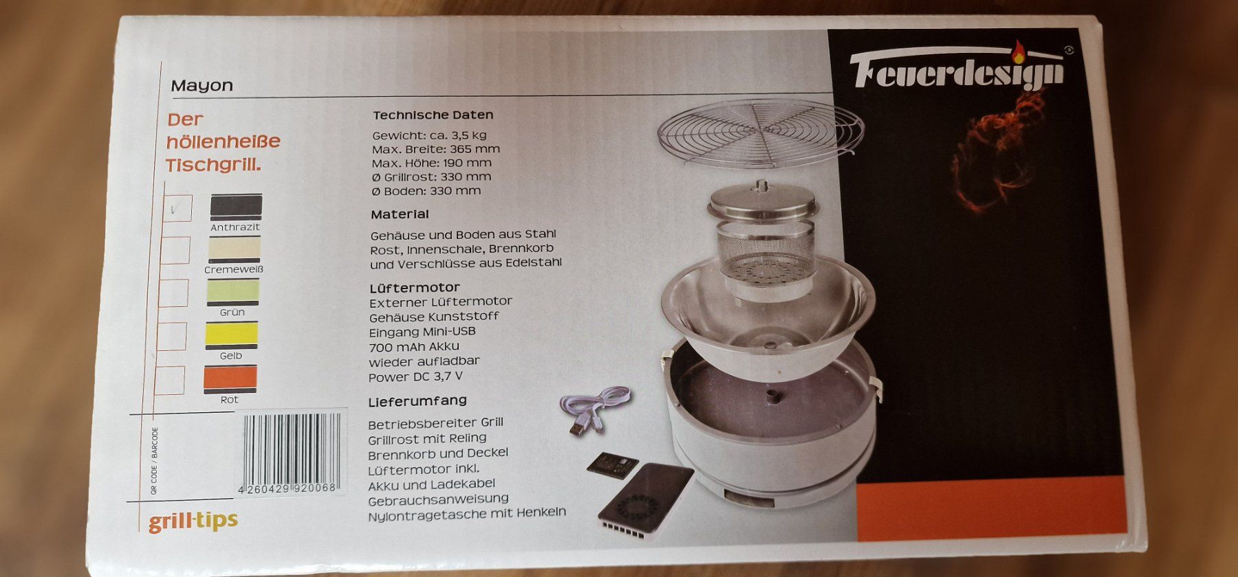 Grills: Feuerdesign Tischgrill mit Zubehör – Neu (gemäss Beschreibung) aus Schiers von rom_ch7g 2