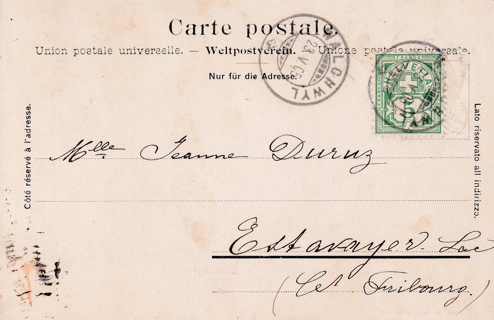 Cartoline postali: Walchwil   ZG     um 1905 – Usato da Brig venduto da Valcards54 1