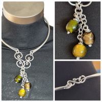 Unikat: CH Designer Collier Glasfusion Halskette Glasperle