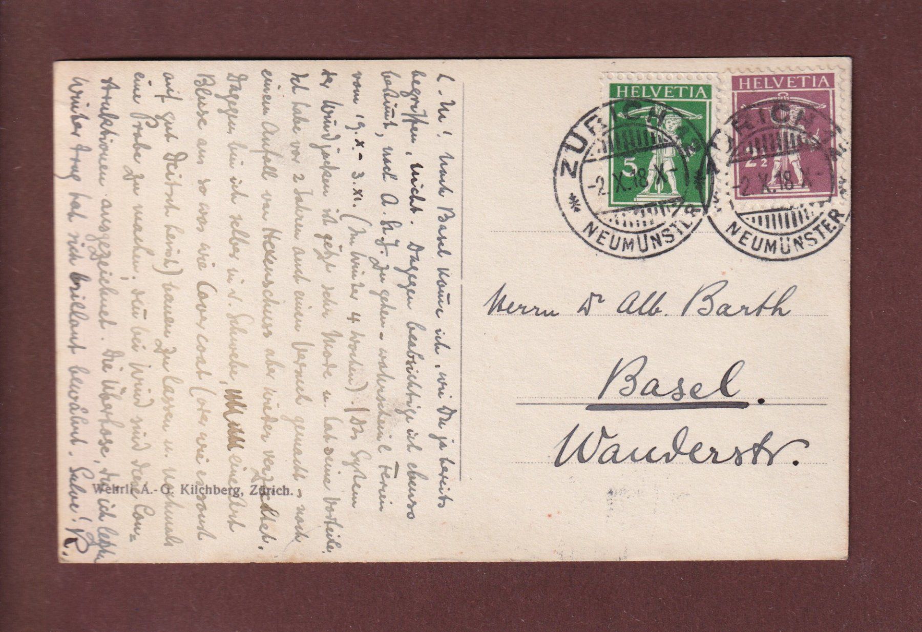 Cartoline postali: BERGLANDSCHAFT - 1918 – Usato da Pully venduto da nicecards 1