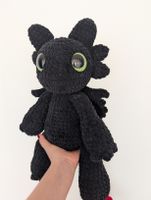 Amigurumi Drache "Ohnezahn" gross ca. 45cm 