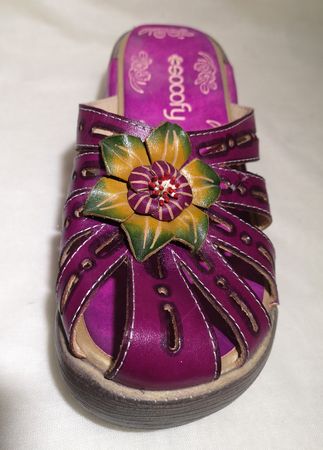 pinke Leder-Hausschuhe 37