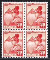 Pro Juventute 1938 4er-Block ⊞ postfrisch ** J87 Kat. 8.-