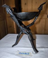 Afrikanische Holzschale mit Trägerfiguren Deko