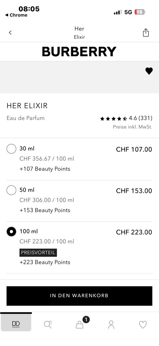 Burberry Parfum & Eau de Toilette: Burberry Her Elixir Eau de Parfum 100ml New Condition – Gebraucht aus Zürich von zba_7pzv 2
