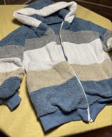 Giacca Felpa in pile con cappuccio multicolore tgM/L