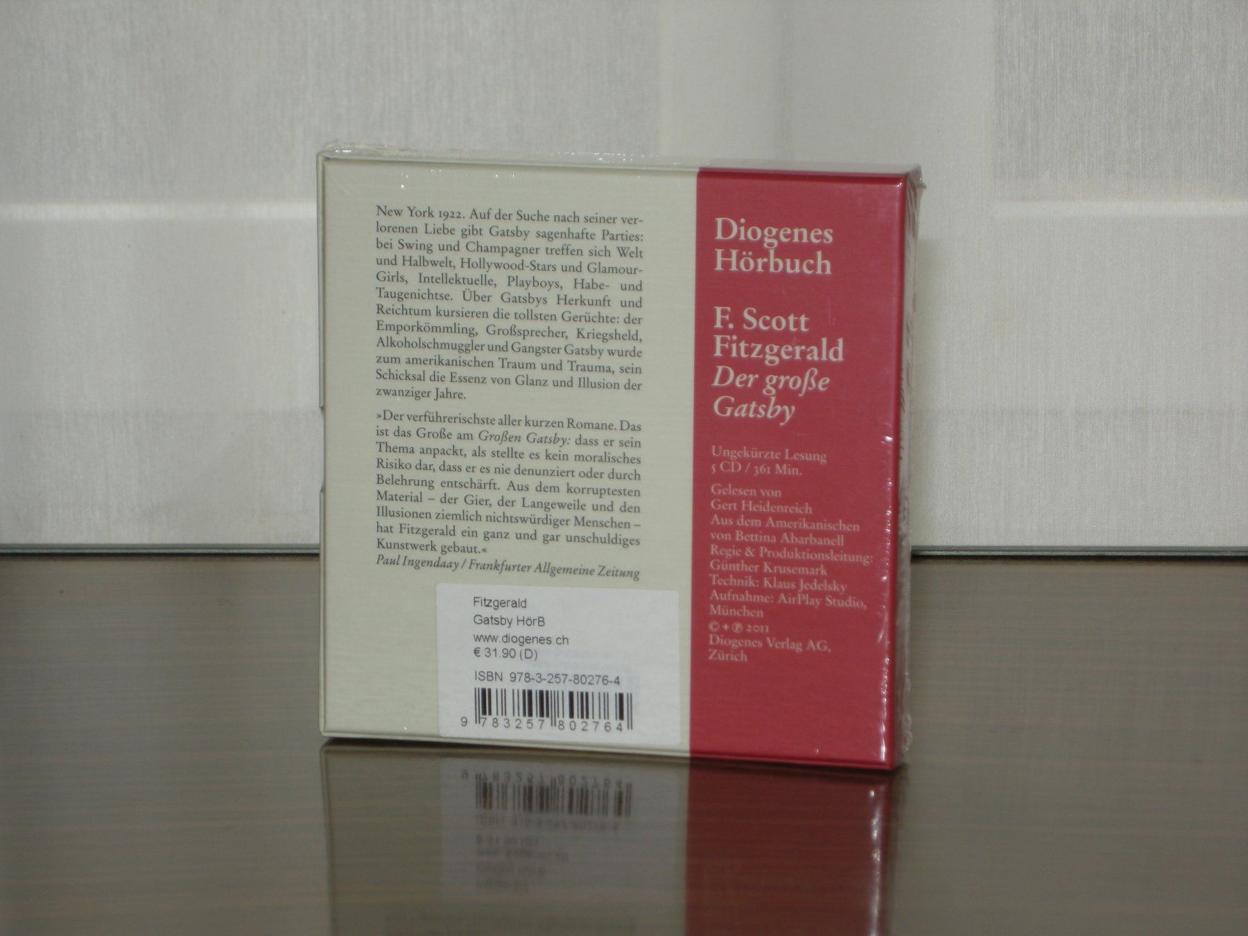 Audiolibri: Fitzgerald - Der grosse Gatsby - Hörbuch 5 Cd's / Neu – Nuovo e nell'imballaggio originale da Aarau venduto da Pearlz 1