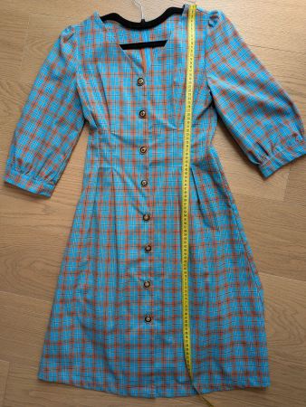 Kleid kariert blau/orange Grösse 36-38