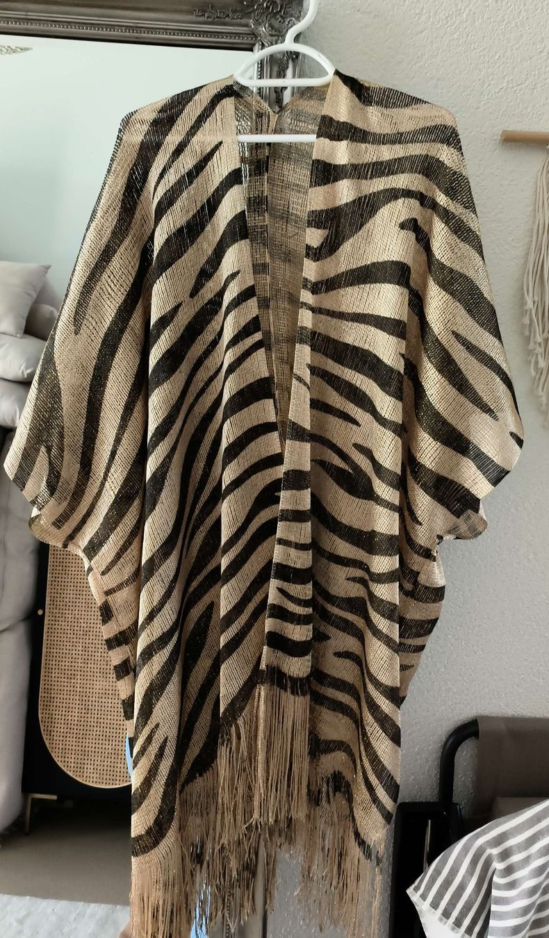 Arte internazionale: Sommerlicher Kimono mit Zebra-Muster und Fransen, One Size – Nuovo (secondo la descrizione) da Arbon venduto da sch_q2pz