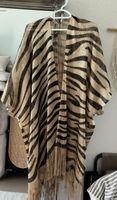 Sommerlicher Kimono mit Zebra-Muster und Fransen, One Size