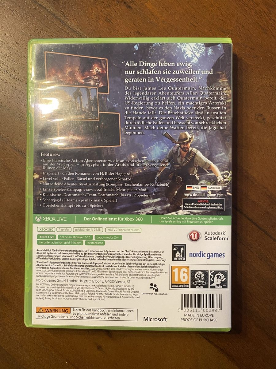 Microsoft Giochi: Deadfall Adventures für Xbox 360 – Usato da Thunstetten venduto da Virus_33 2