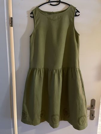 Gudrun Sjoden Kleid „ Hühner“ S oliv