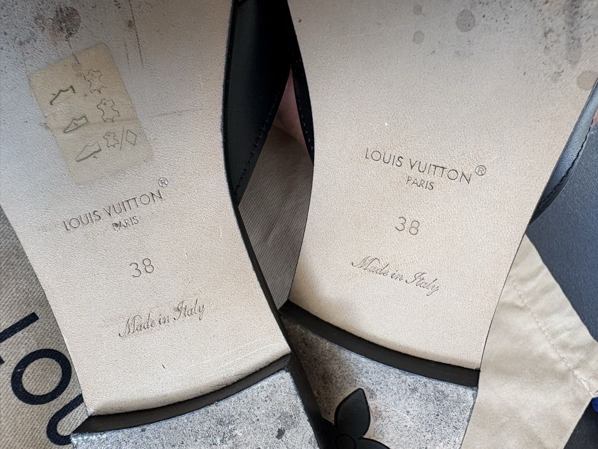 Louis Vuitton Damenschuhe: Louis Vuitton Pantolette 38 – Neu (gemäss Beschreibung) aus Fehren von Frischki 6