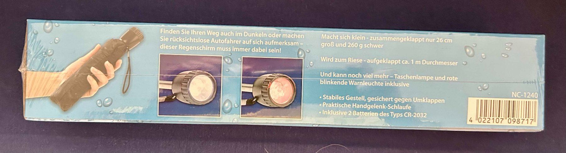 Ombrelli: Mini-Regenschirm mit LED Leuchte – Nuovo e nell'imballaggio originale da Zürich venduto da Cjjgj 1
