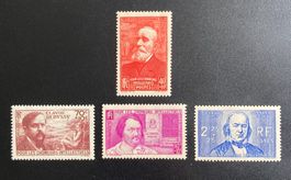 Frankreich, Wohlfahrtsmarken (1939), 4 Werte (*, mit Falz)