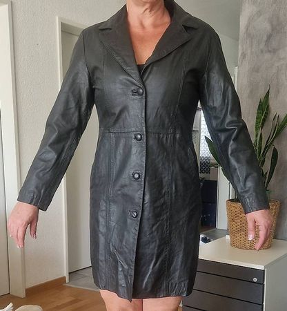 Echtleder Mantel / Trenchcoat - Gr 42