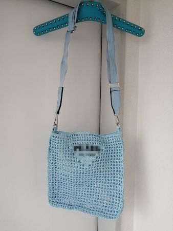 Tasche aus Rafiabast Blau