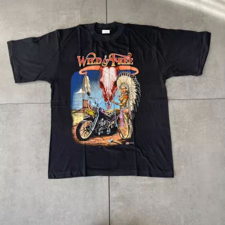 1990s Wild And Free Vintage Biker Tribal T-Shirt