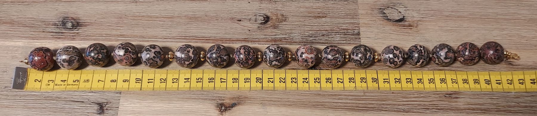 Ketten: Neue Halskette aus Leopardjaspis 43 cm – Neu und originalverpackt aus Basel von Mazzo84 1