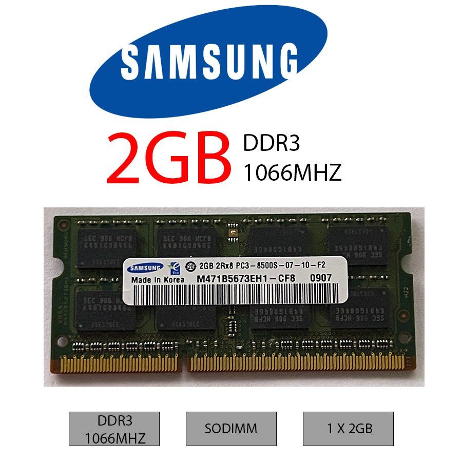 Samsung Memoria / RAM: SAMSUNG 2GB DDR3 PC3-8500S SO-DIMM – Usato da Semsales venduto da __Florian__