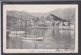 San Remo  -  alte Ansichtskarte  Schiff Segelschiff um 1900