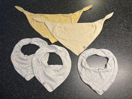 5 Baby-Dreieckslätzchen – Weich & bequem – 95 % Baumwolle