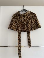 Minirock mit Leopardenmuster und Bindegürtel Grösse S