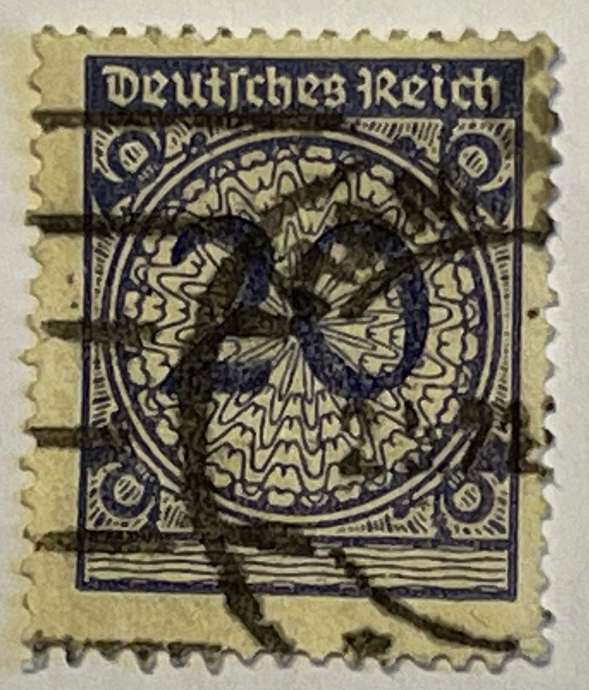 Tutti i francobolli: Deutsches Reich 20 Mark Briefmarke – Usato da Oftringen venduto da Vucki 1