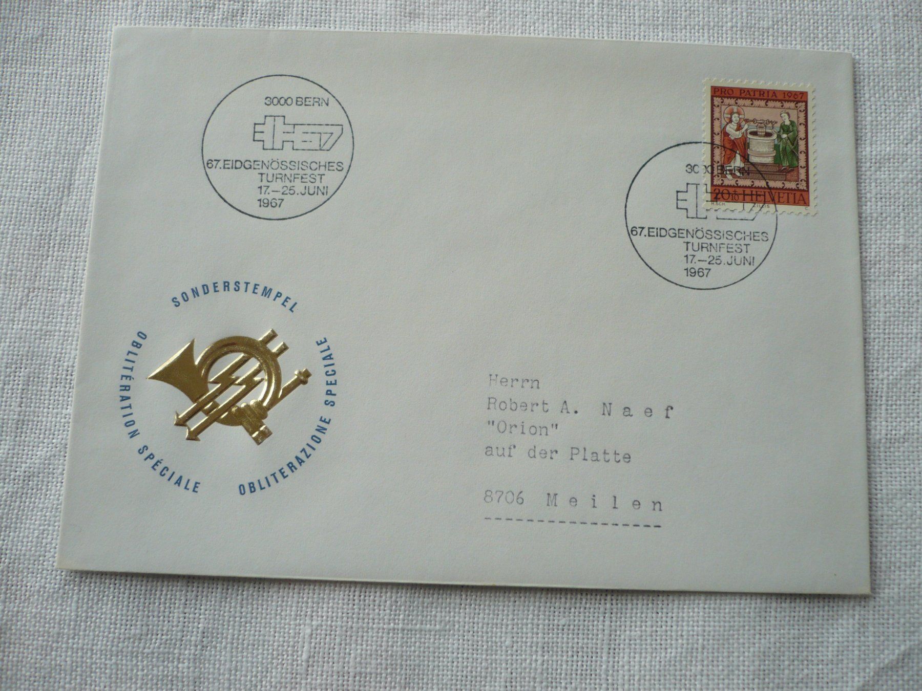 Alle Briefmarken: 1967 Eidg. Turnfest, Bern – Gebraucht aus Zürich von saltandpepper008