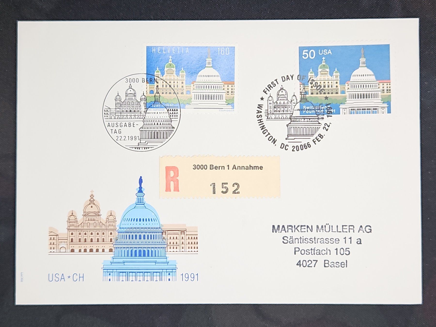 Tutti i francobolli: CL23 Enveloppe + Timbre Suisse 1991 – Usato da Cousset venduto da Patrick_Collections
