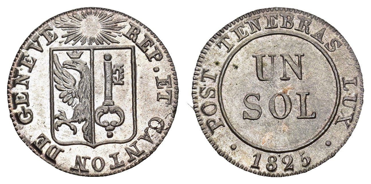 Alle Münzen: Genf 1825 – Gebraucht aus Bern von numismatictops