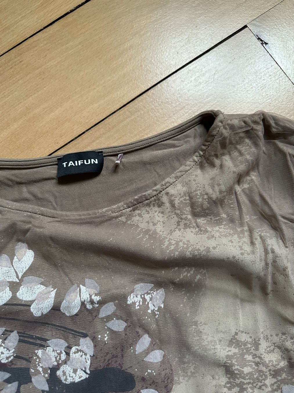 Taifun T-shirt: TAIFUN - Langarmshirt hellbraun gemustert 40 – Usato da Zürich venduto da Diazaio 3