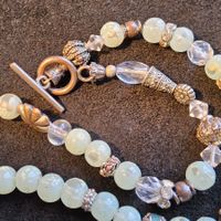 Vintage schicke Kette aus Glas/Silberelementen